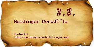 Weidinger Borbála névjegykártya